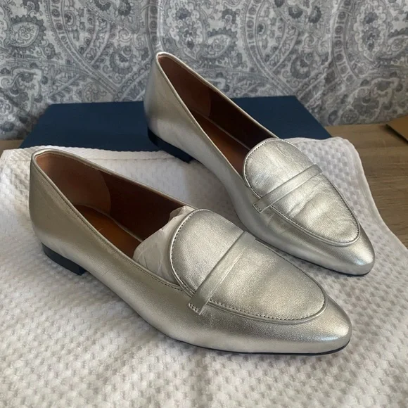 Malone Souliers Bruni Flats Color Silver Size 35- 4.5Hand Made In Italy